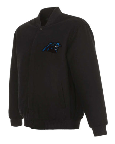 Carolina Panthers Black Bomber Wool Jacket | Elite Jacket