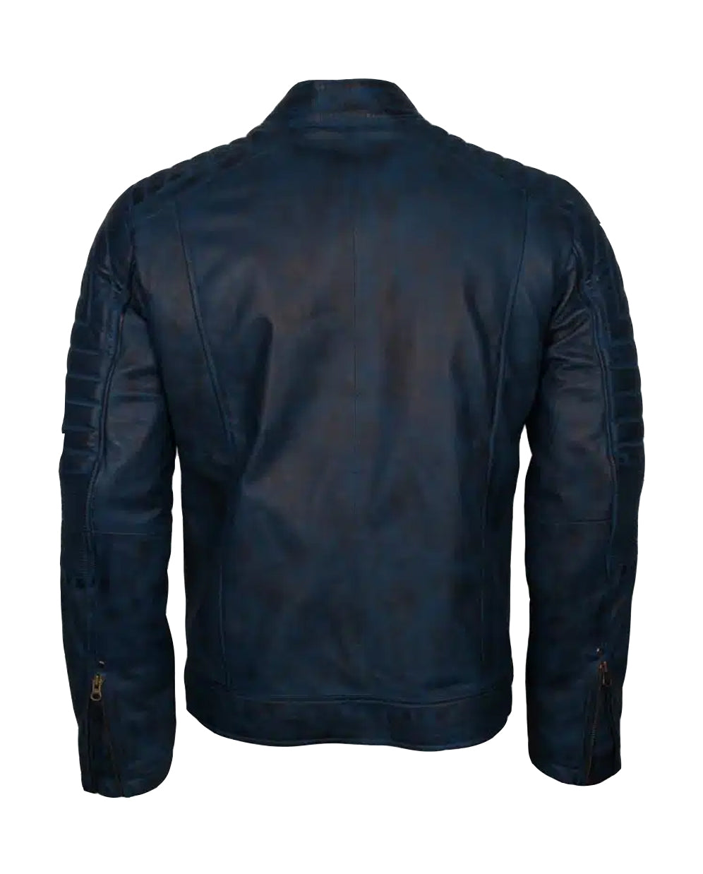 Mens Blue Vintage Cafe Racer Genuine Leather Jacket | Elite Jacket