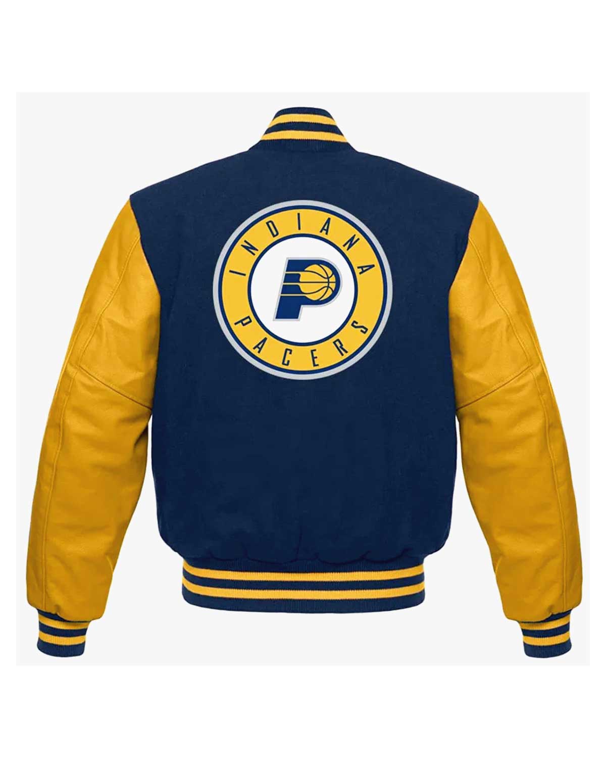 Indiana Pacers Blue and Yellow Letterman Jacket | Elite Jacket