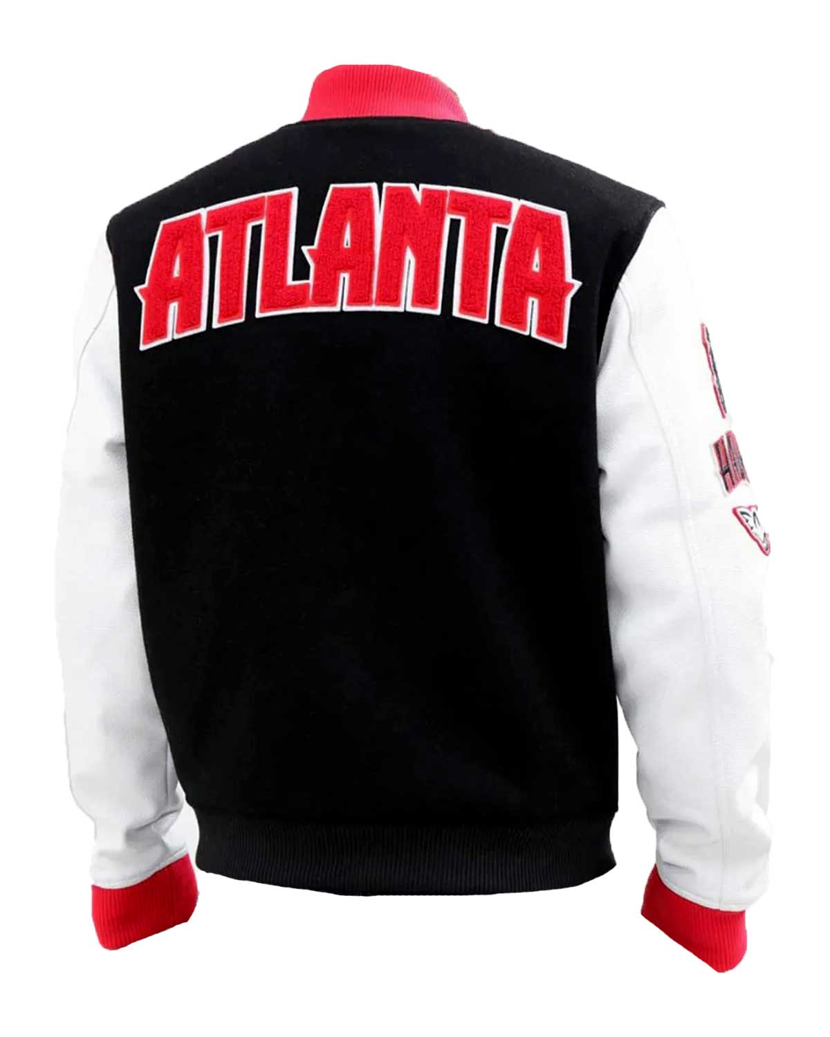 Atlanta Hawks Black And White Letterman Jacket