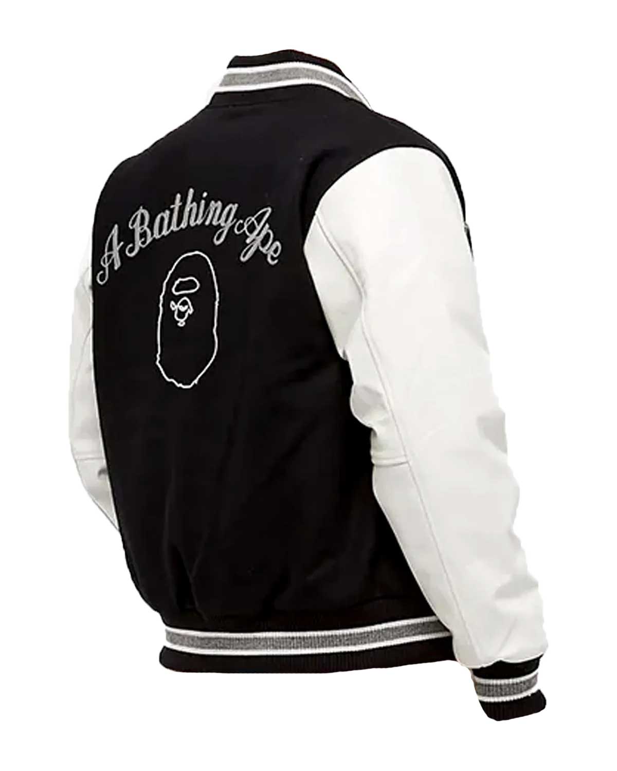 A Bathing Ape Blue And White Letterman Varsity Jacket