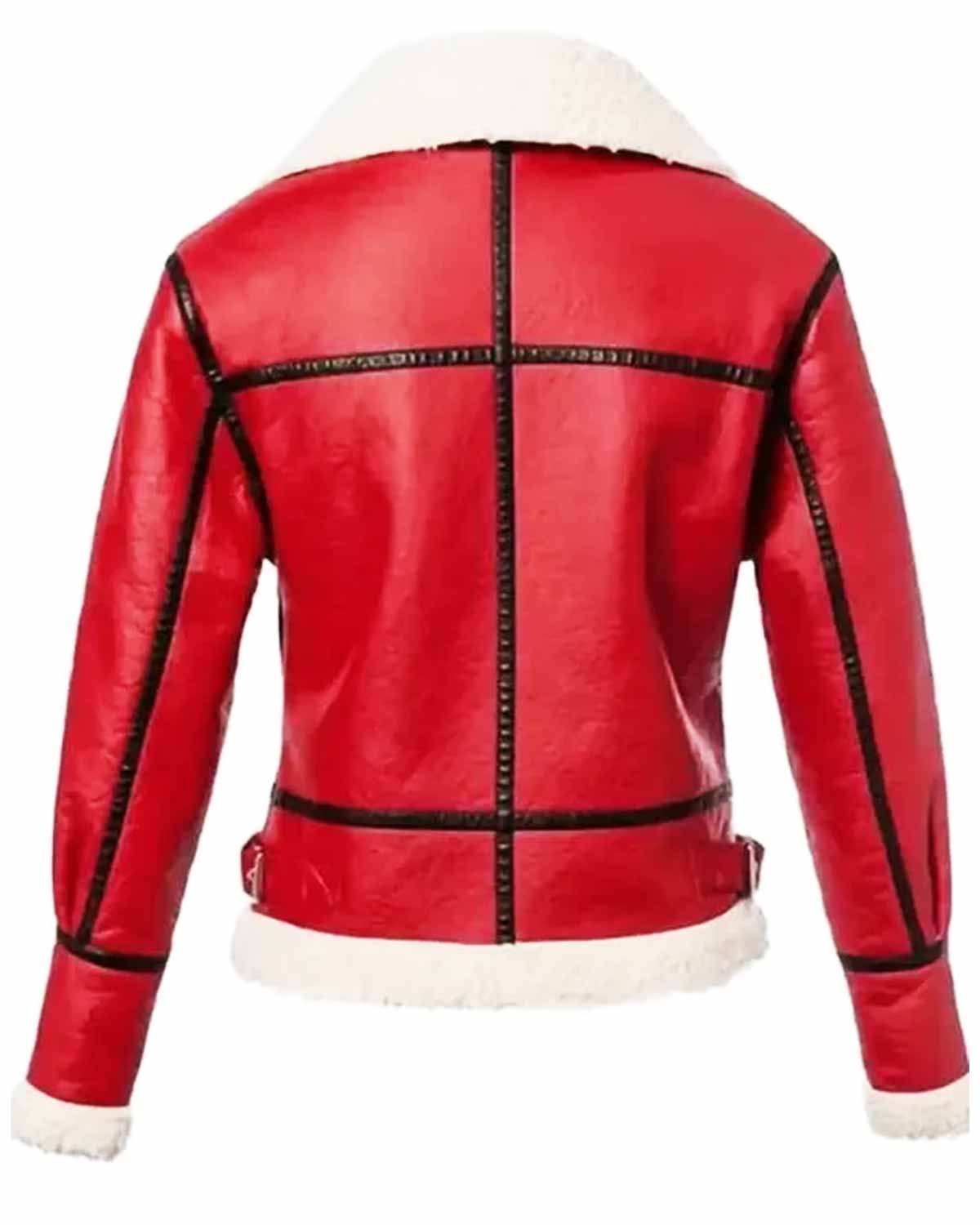 Elite Christmas Womens Red Leather Jacket