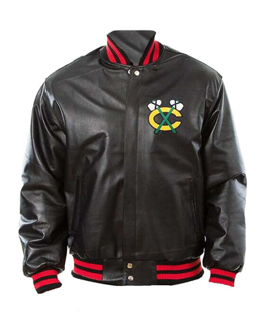 Chicago Blackhawks Black Leather Bomber Jacket | Elite Jacket