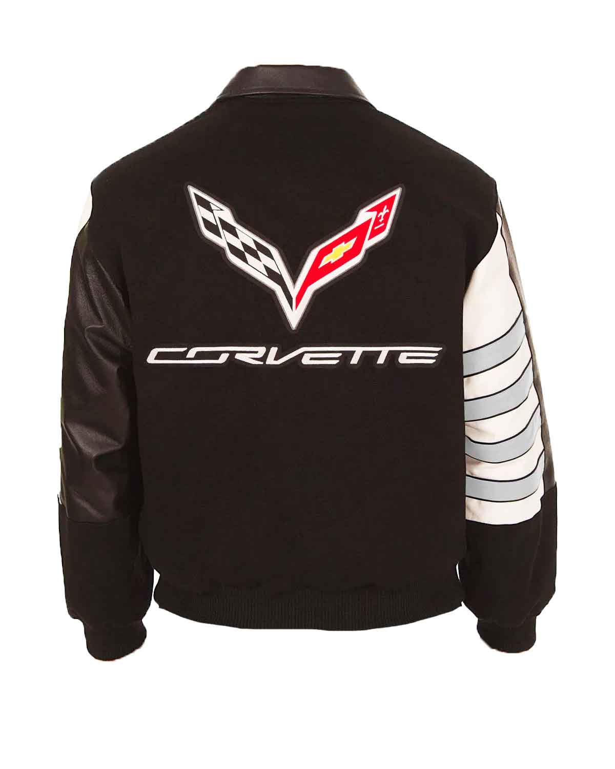  Corvette Embroidered Black Wool Varsity Jacket | Elite Jacket