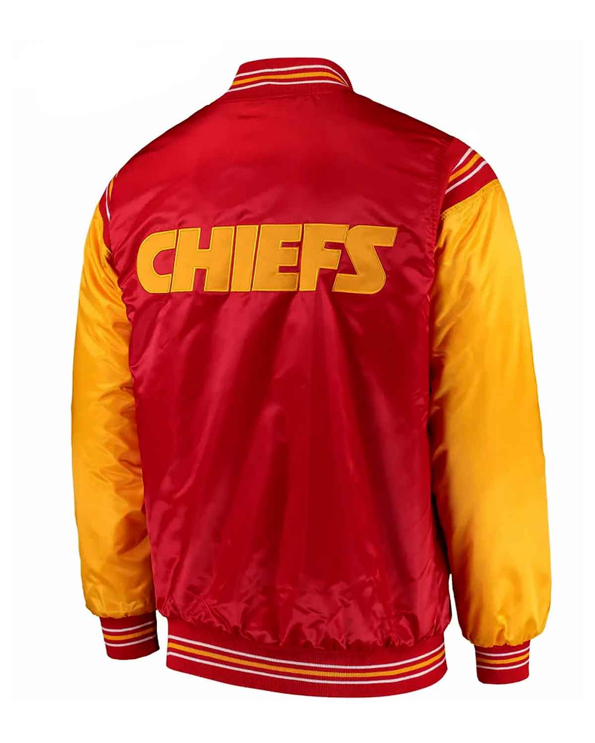 Kansas City Chiefs Yellow And Red Satin Jacket