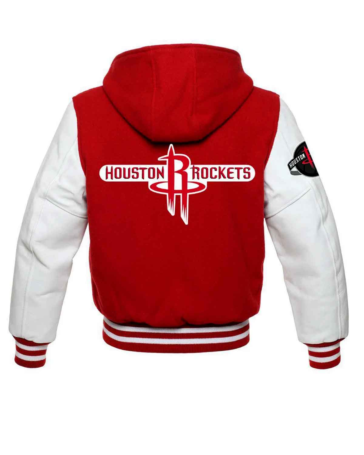 NBA Houston Rockets Red And White Varsity Jacket