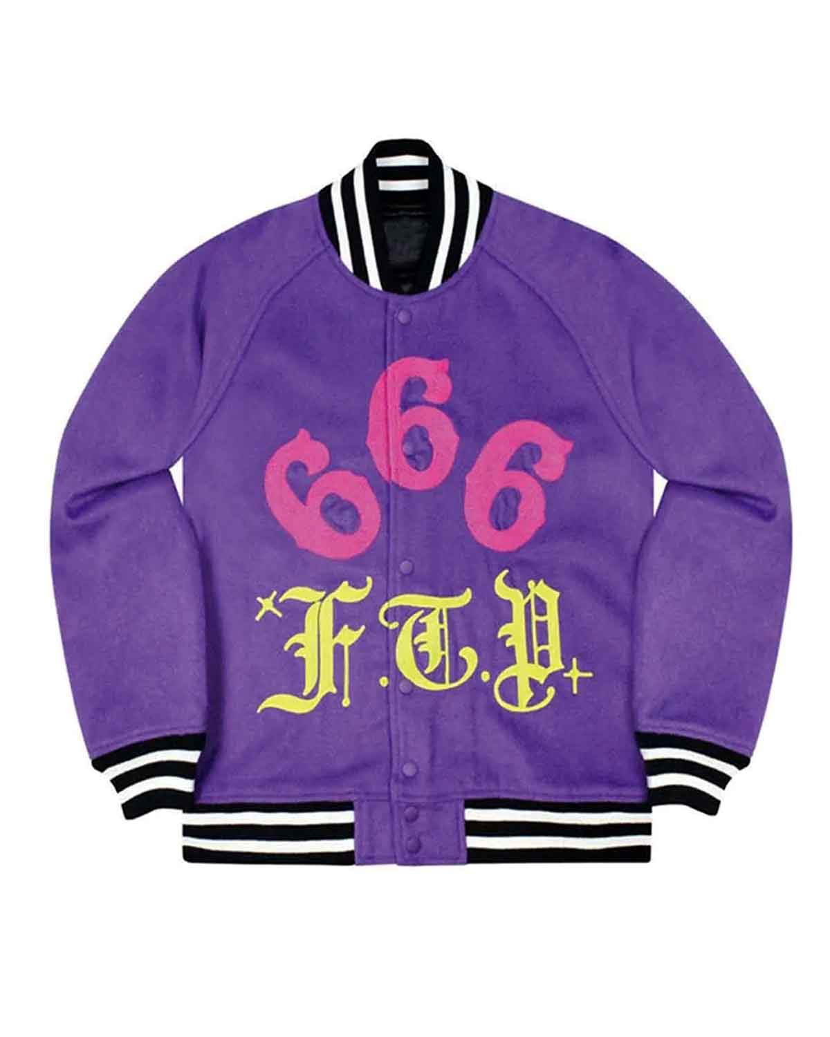 FTP Gino 666 Black Wool Varsity Jacket | Elite Jacket