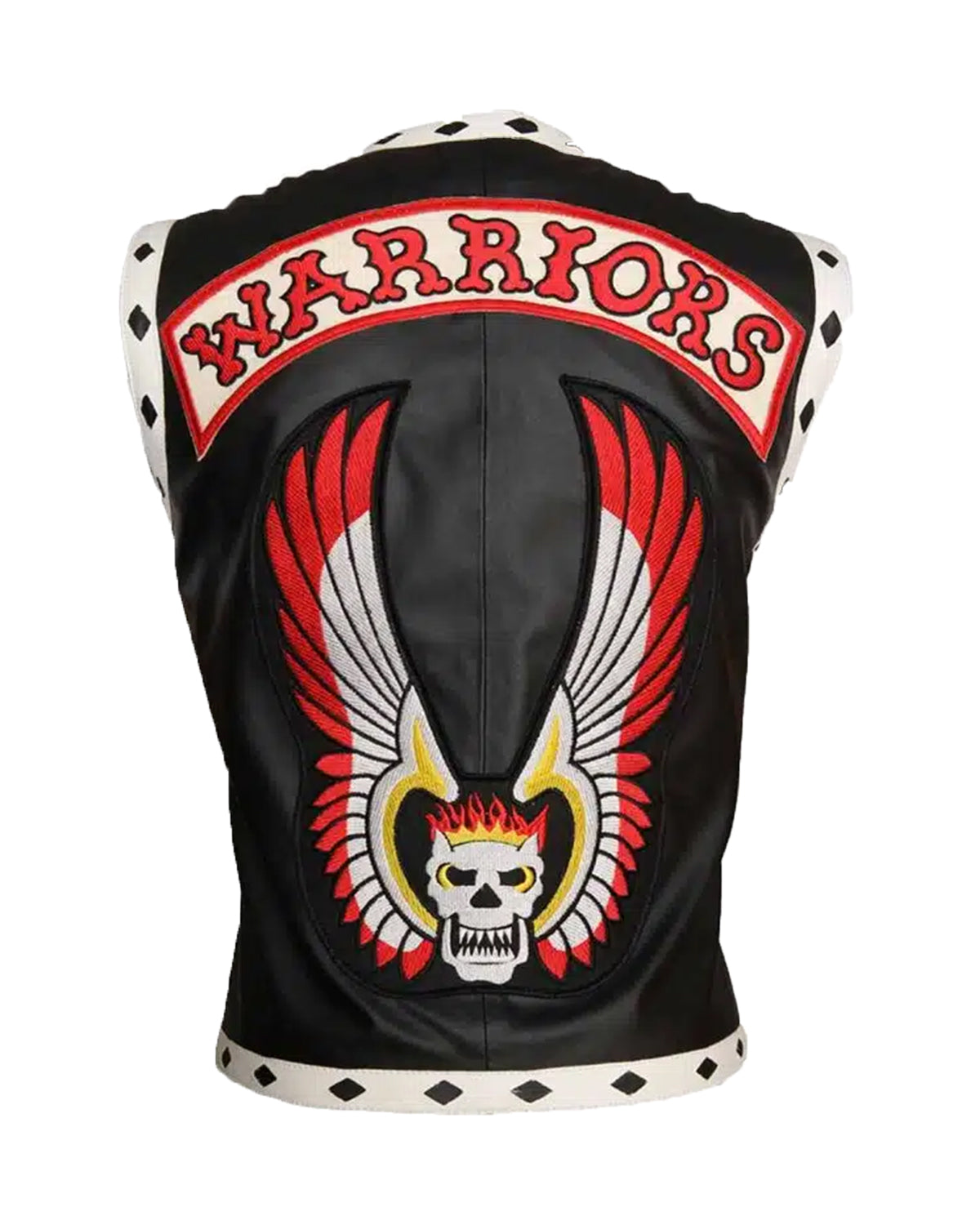 Elite Black The Warriors Biker Leather Vest Costume