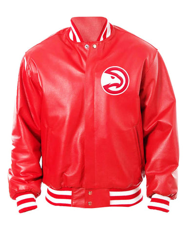 Atlanta Hawks Red Bomber Leather Jacket | Elite Jacket