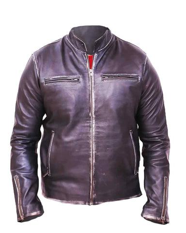 Elite Men's Fashion Stylish Slim Fit Genuine Lambskin Leather Biker Jacket