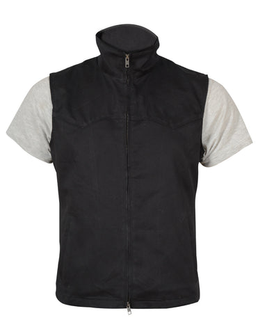 Mens Yellowstone Black Leather Vest | Eite Jacket