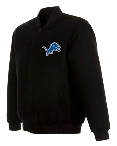 Detroit Lions Black Wool Bomber Varsity Jacket | Elite Jacket