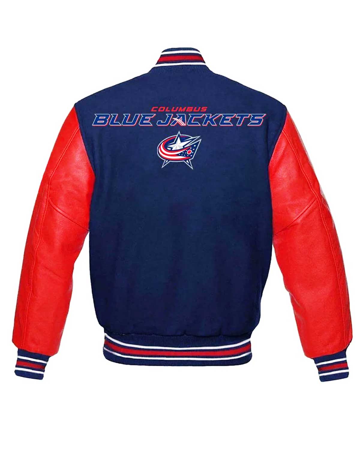 Columbus Blue Jackets Letterman Blue and Red Varsity Jacket