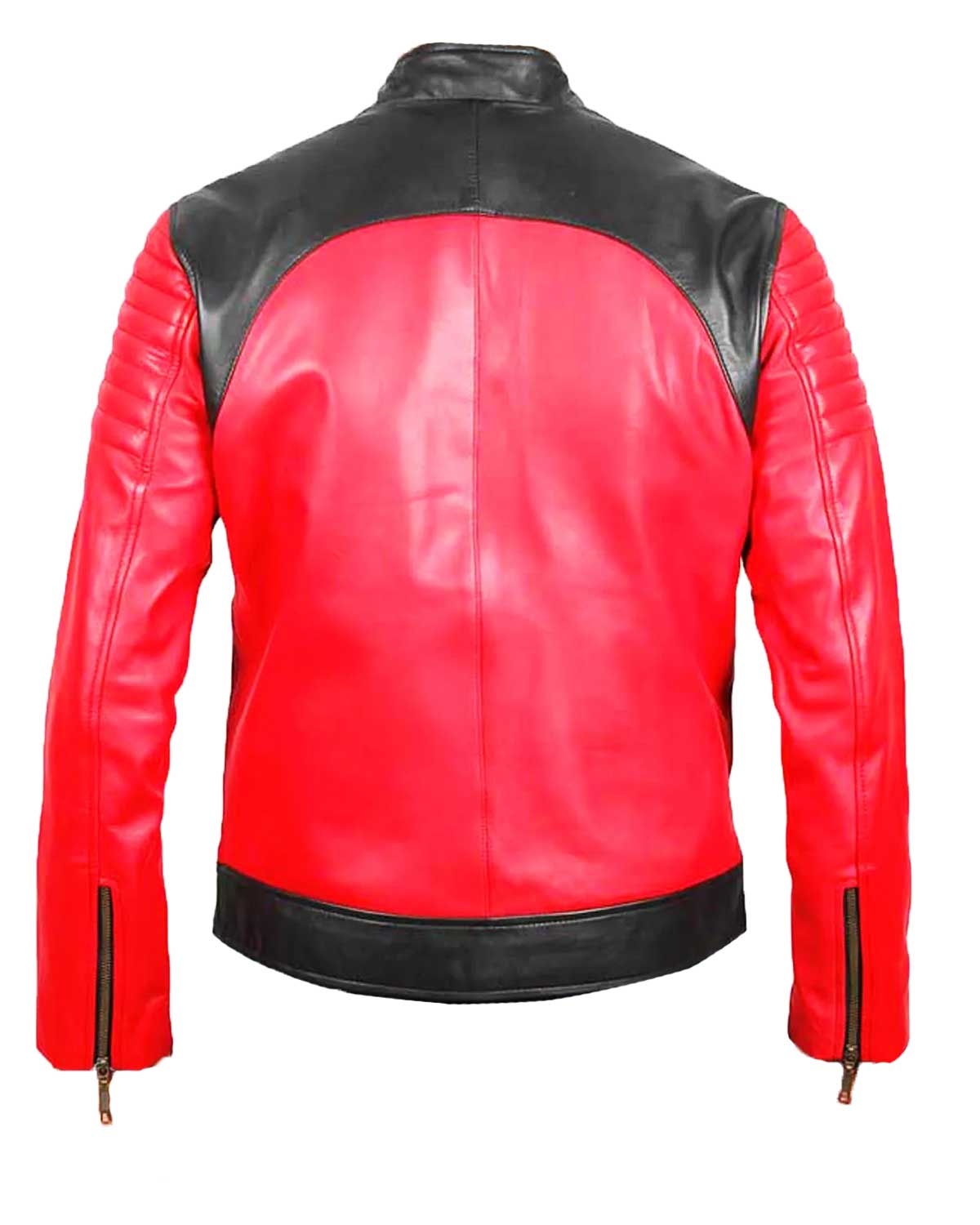 Mens Padded Sheepskin Leather Biker Jacket | Elite Jacket