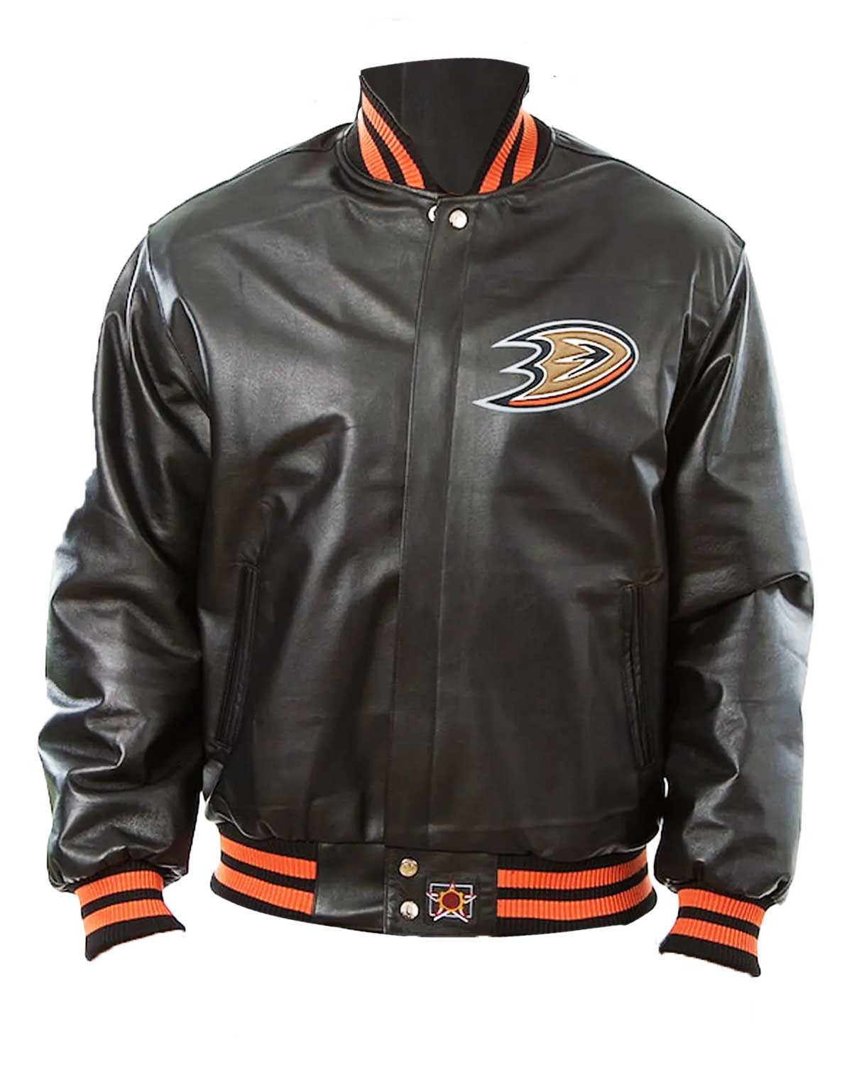 Anaheim Ducks Black Leather Bomber Jacket | Elite Jacket
