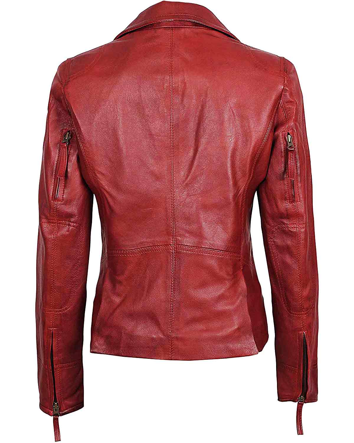 Elite Women's Maroon Genuine Leather Jacket