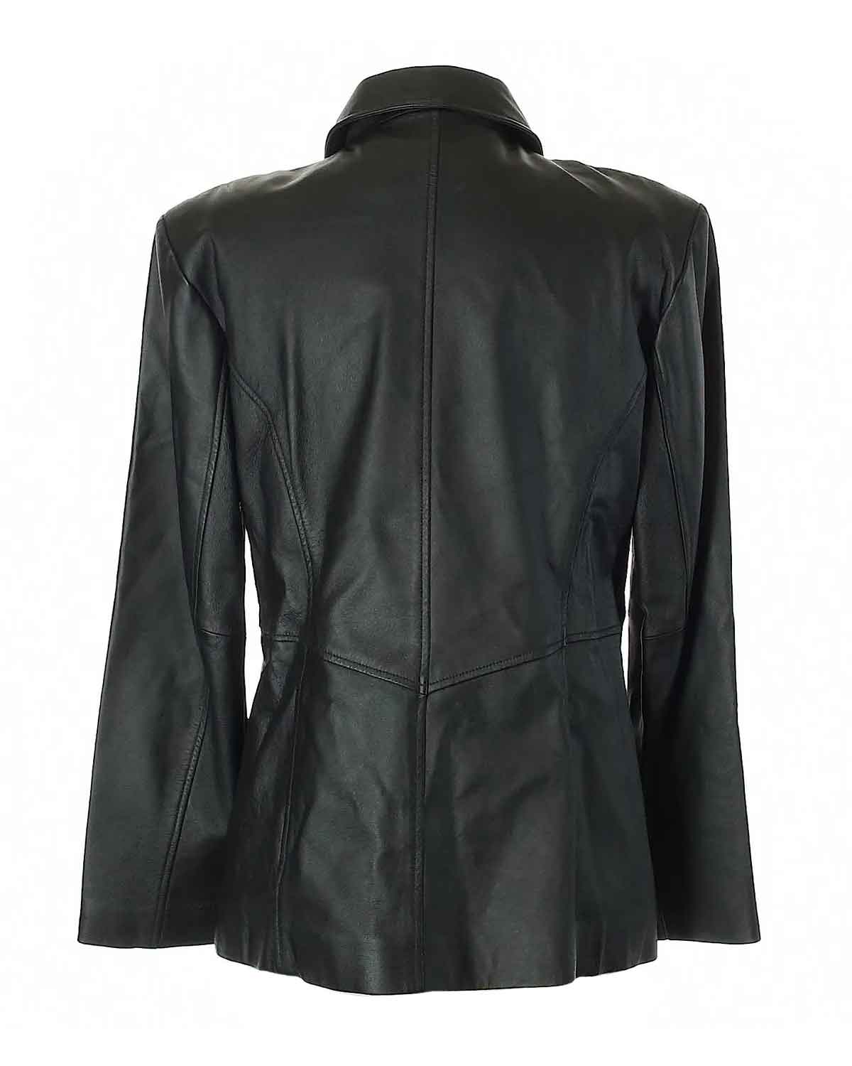 Womens Jacqueline Ferrar Black Leather Jacket