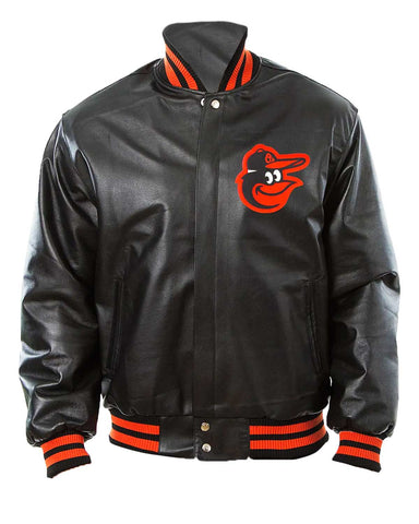 Baltimore Orioles Black Leather Bomber Jacket | Elite Jacet