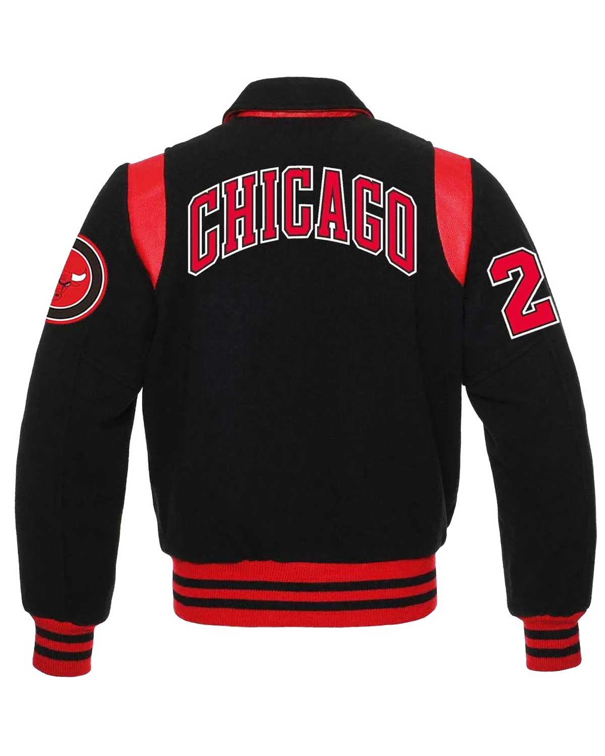 Chicago Bulls Black And Red Bomber Wool Jacket | Elite Jacket