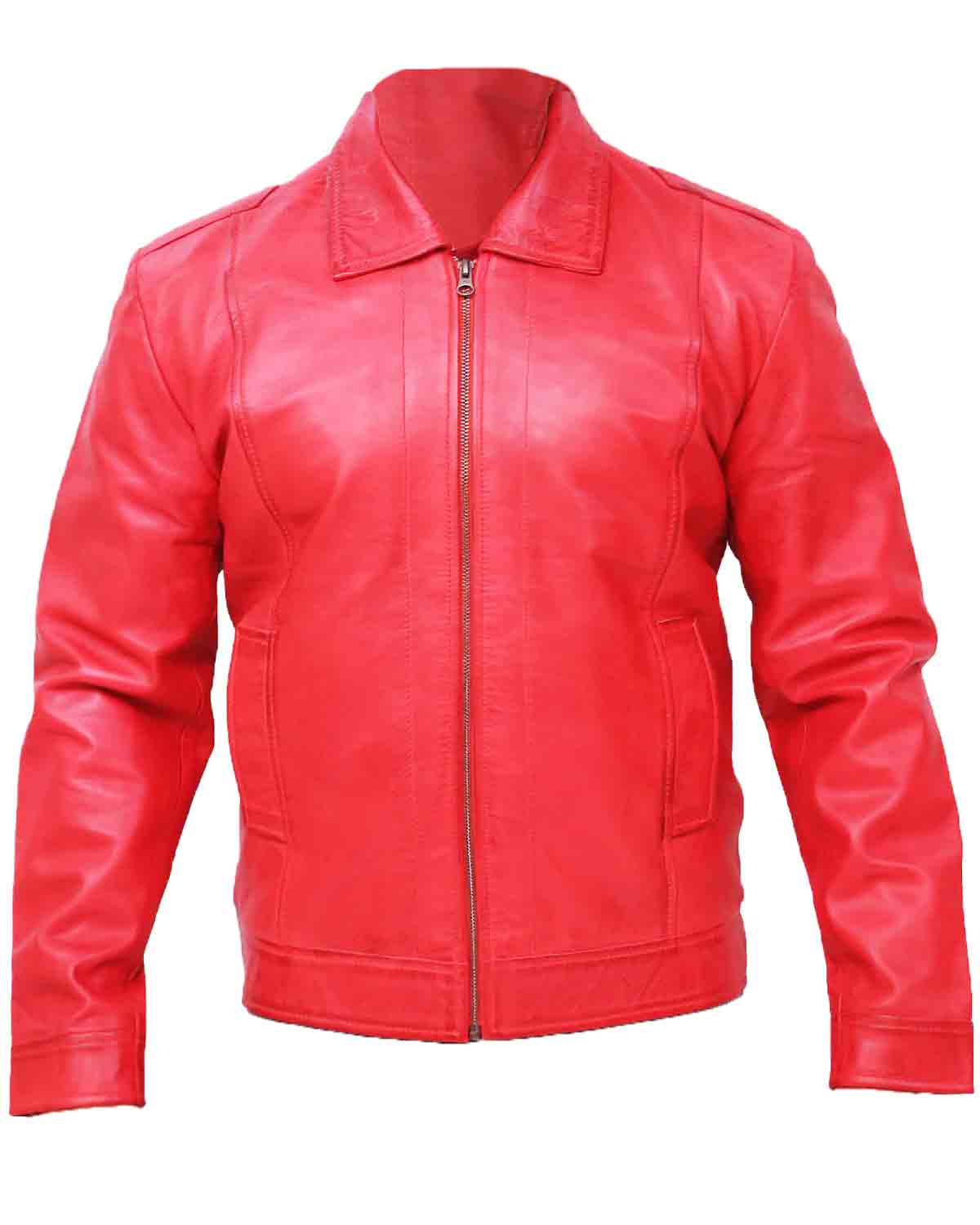 Mens Vintage Distressed Red Leather Jacket | Elite Jacket