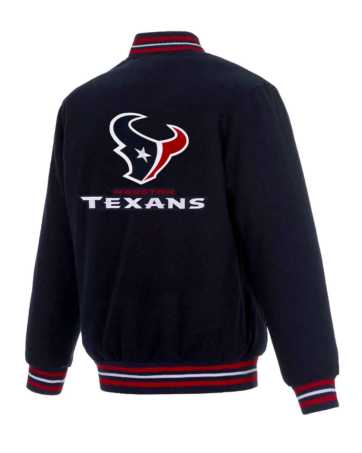 Houston Texans Navy Blue Wool Bomber Jacket