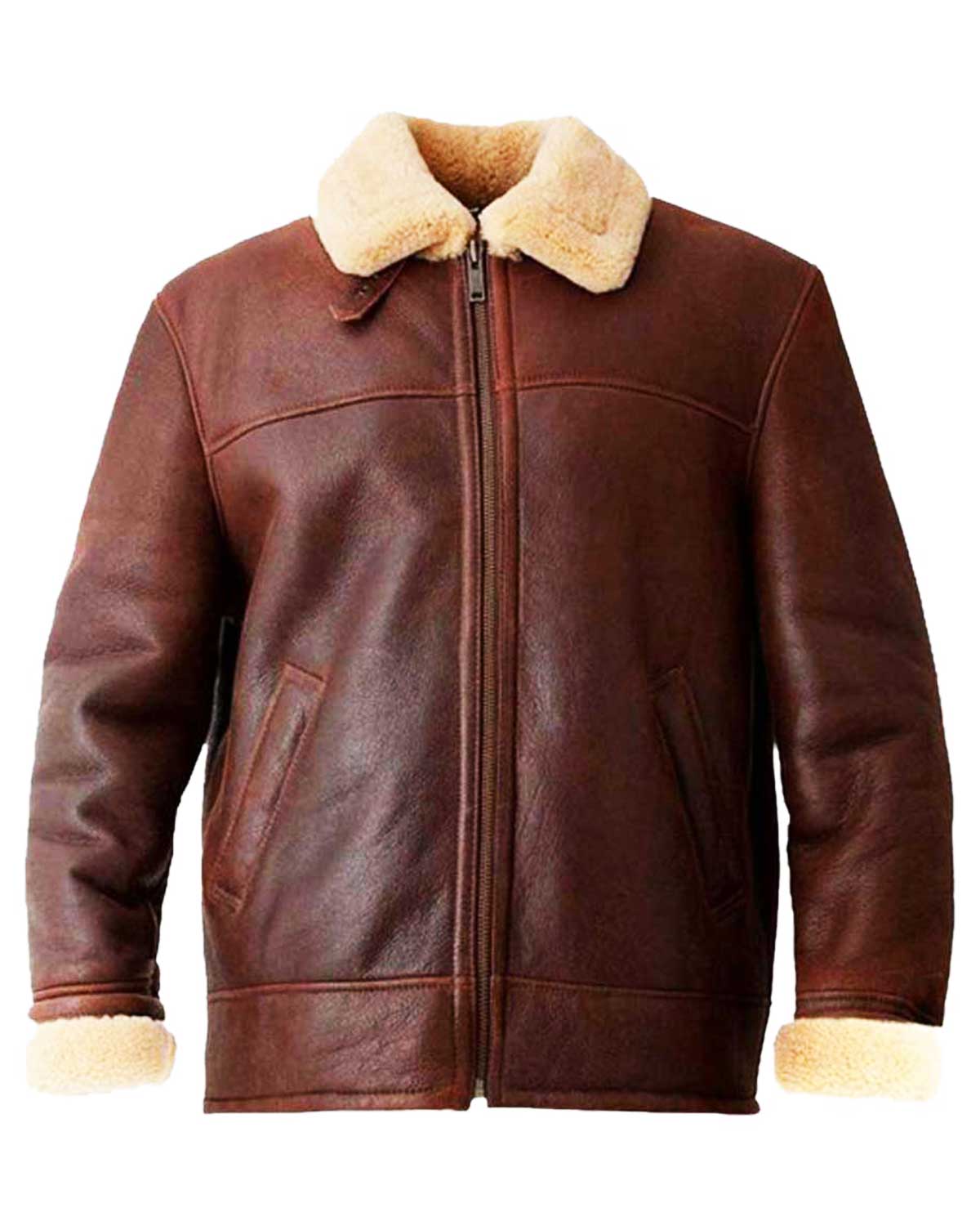 Mens Aviator Dark Brown Lambskin Leather Jacket | Elite Jacket