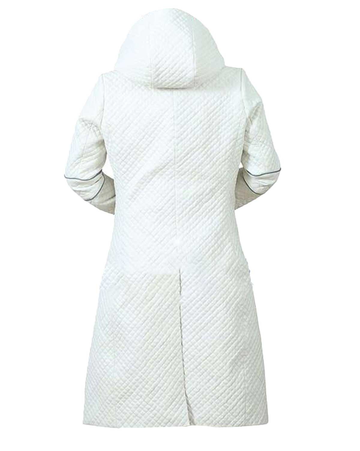 Elite Sylvia Hoeks Blade Runner 2049 White Leather Jacket