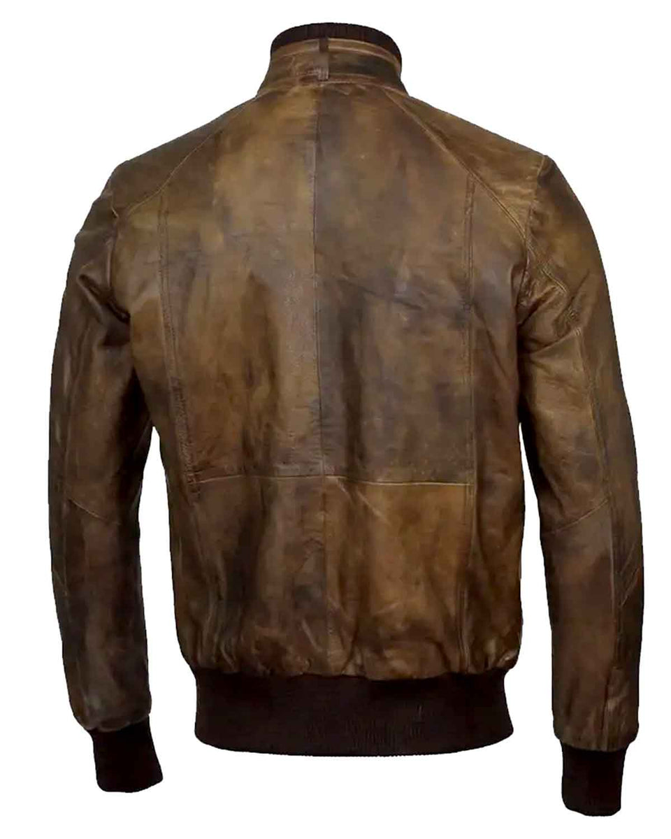 Mens Vintage Brown Leather Motorcycle Bomber Jacket – Elite Jacket