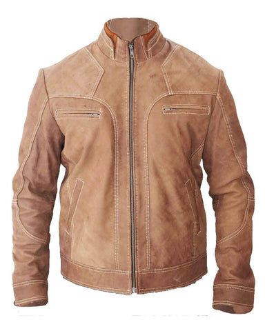 Elite J9 Distressed Double collar Real Leather Jacket