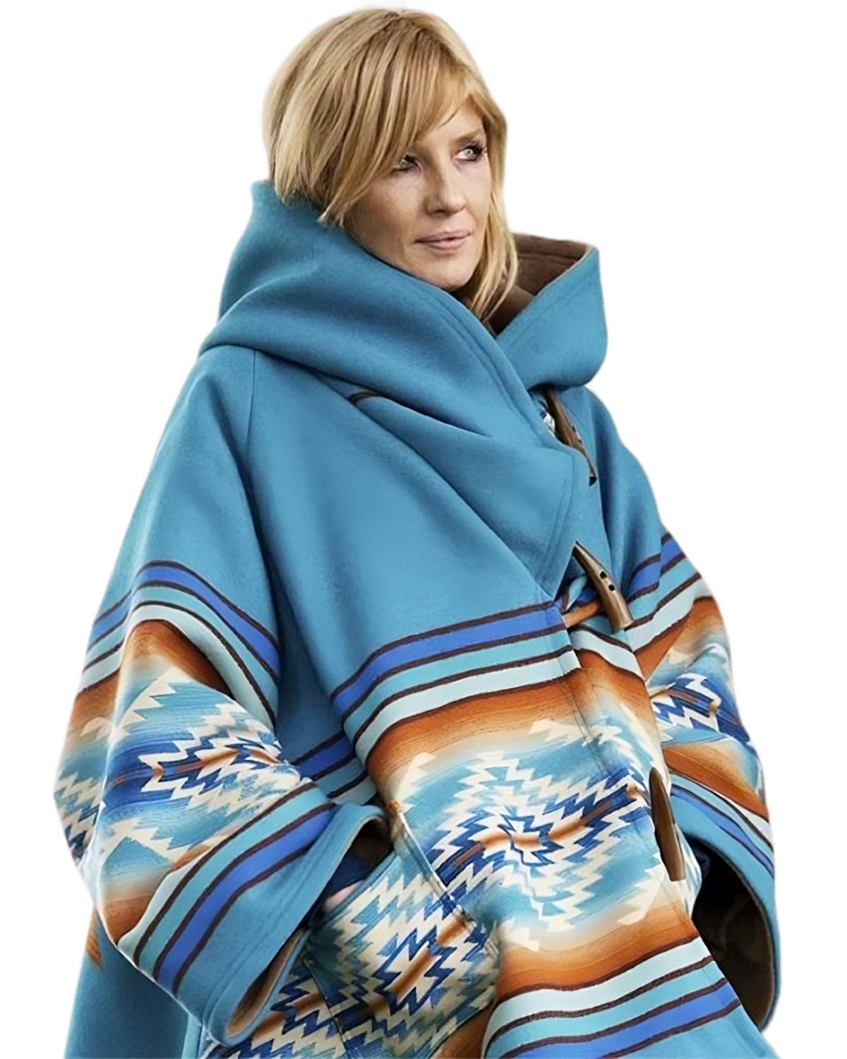 Yellowstone Beth Dutton Blue Hooded Wool Coat | Elite Jacket