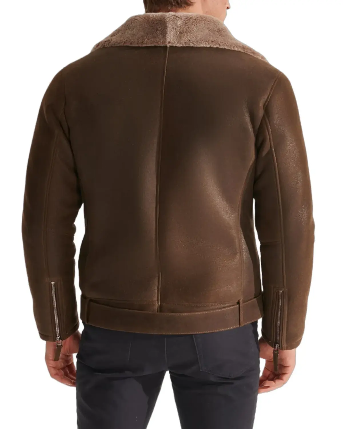 Mens Dark Brown Vintage Shearling Jacket | Elite Jacket