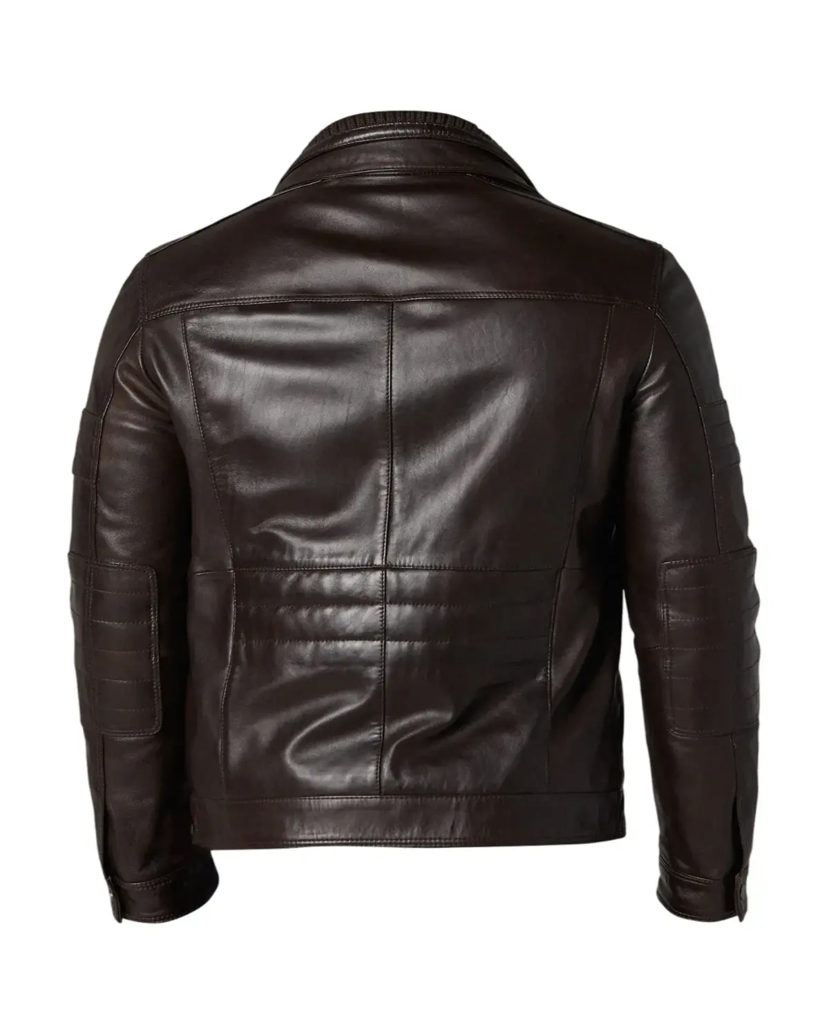 Mens Dark Brown Bomber Leather Jacket | Elite Deals