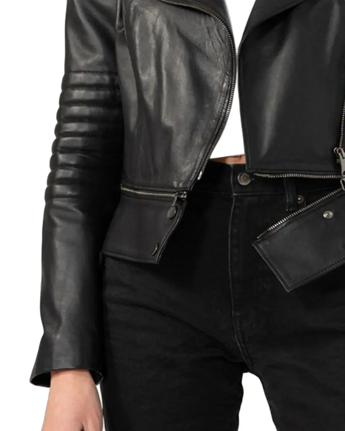 Womens Iconic Black Biker Leather Jacket 