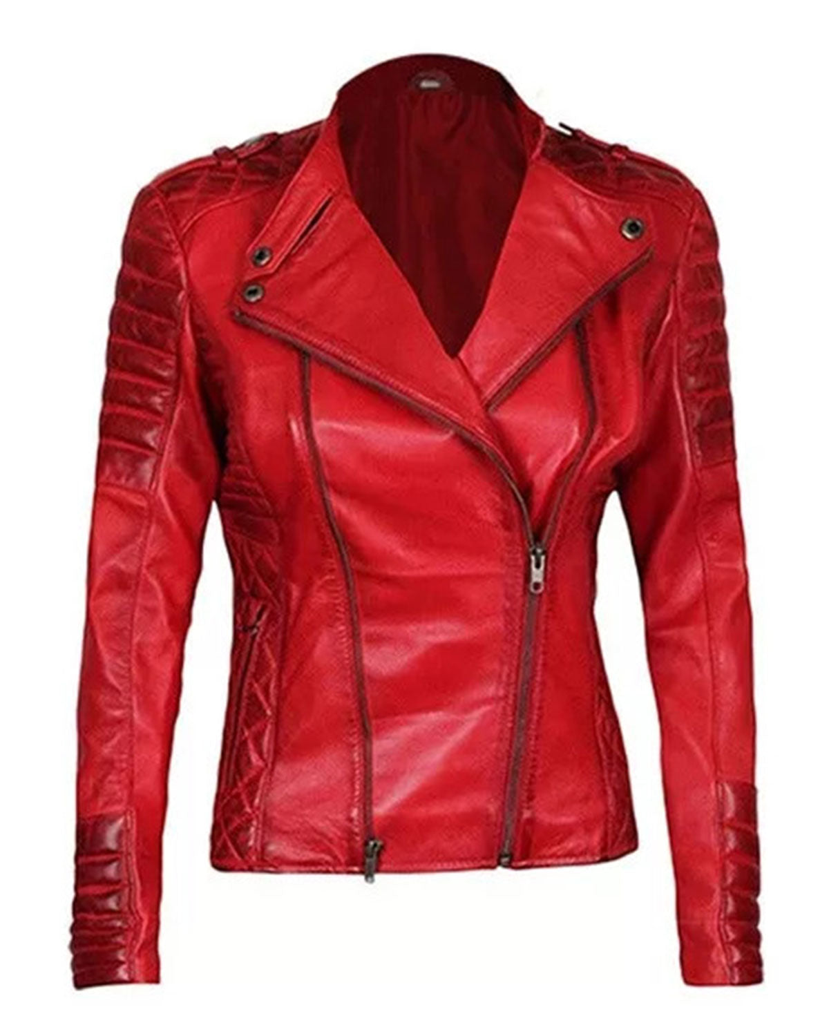 Red Master Riding Jacket Womens Merlot Red Quilted Leather Biker Jacket | Elite Jacket