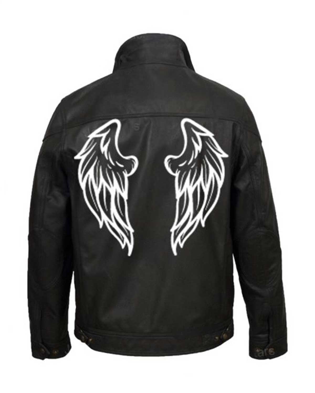 Elite Halloween Black Wings Printed Leather Jacket