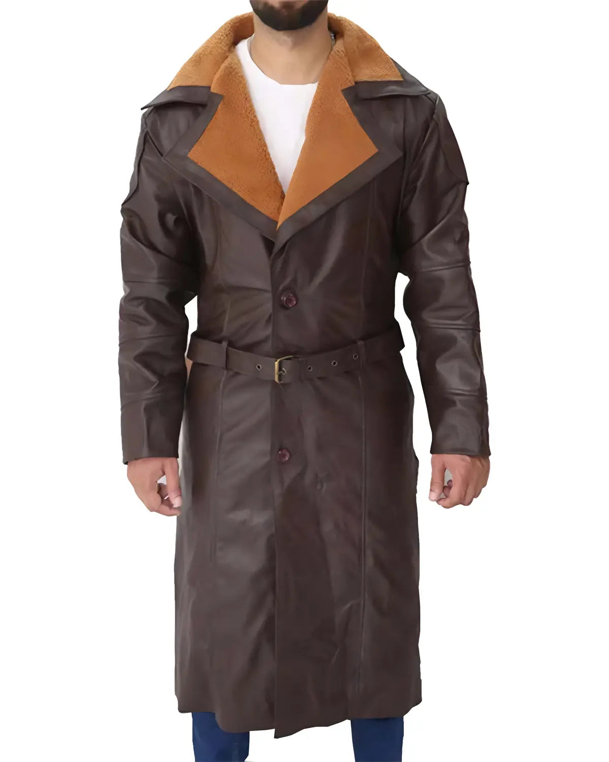 Blade Runner 2049 Ryan Gosling Brown Mens Trench Coat