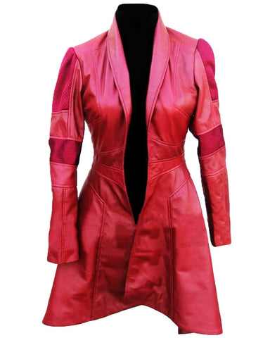 Civil War Scarlet Witch Red Leather Coat | Elite Jacket