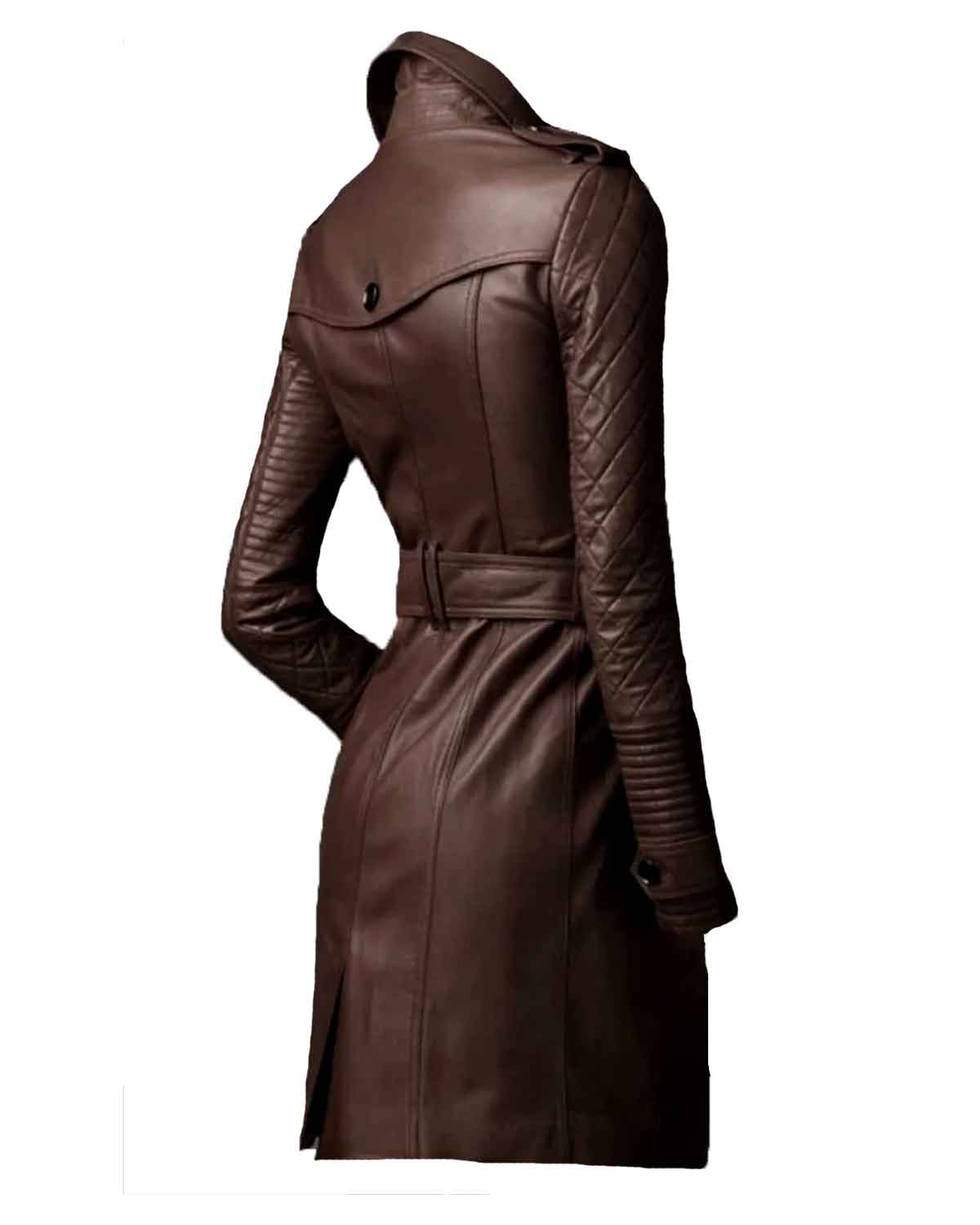 Stana Katic Castle TV Series Kate Beckett Brown Leather Coat