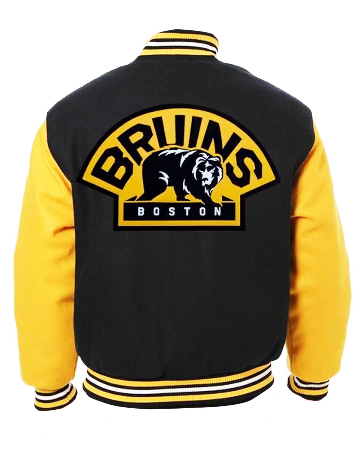 Boston Bruins Black And Yellow Wool Bomber Jacket | Elite Jacket