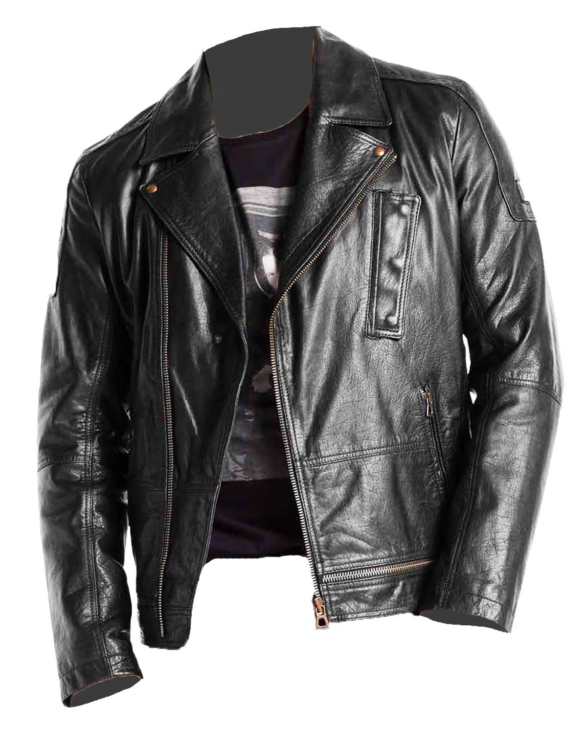 Mens Asymmetrical Black Leather Motorcycle Jacket | Elite Jacket