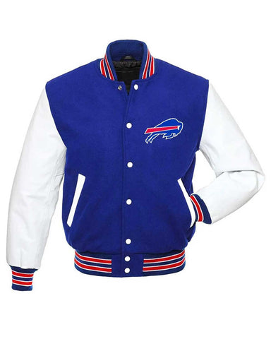 Buffalo Bills Blue And White Letterman Jacket | Elite Jacket