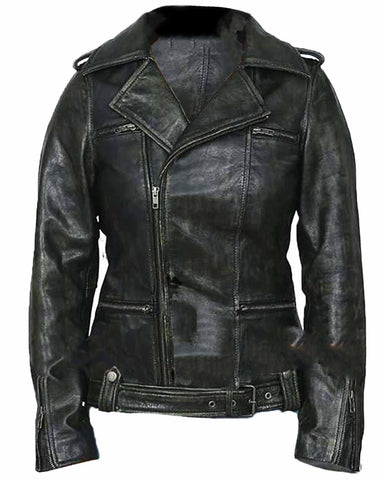 Elite Captain Marvel Brie Larson Distressed Leather Jacket