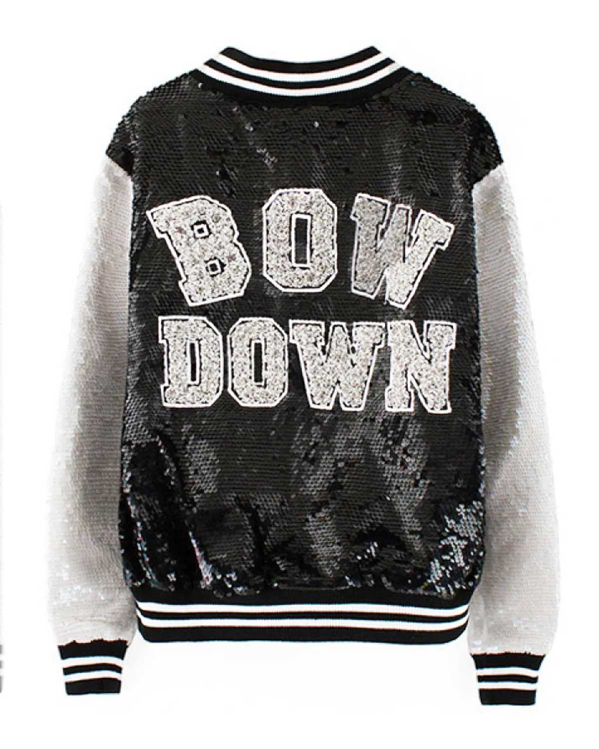 Beyonce Bow Down Black And White Sequin Jacket | Elite Jacket