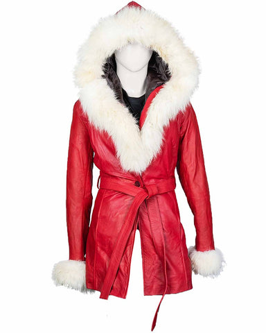 Goldie Hawn The Christmas Chronicles Red Shearling Coat 