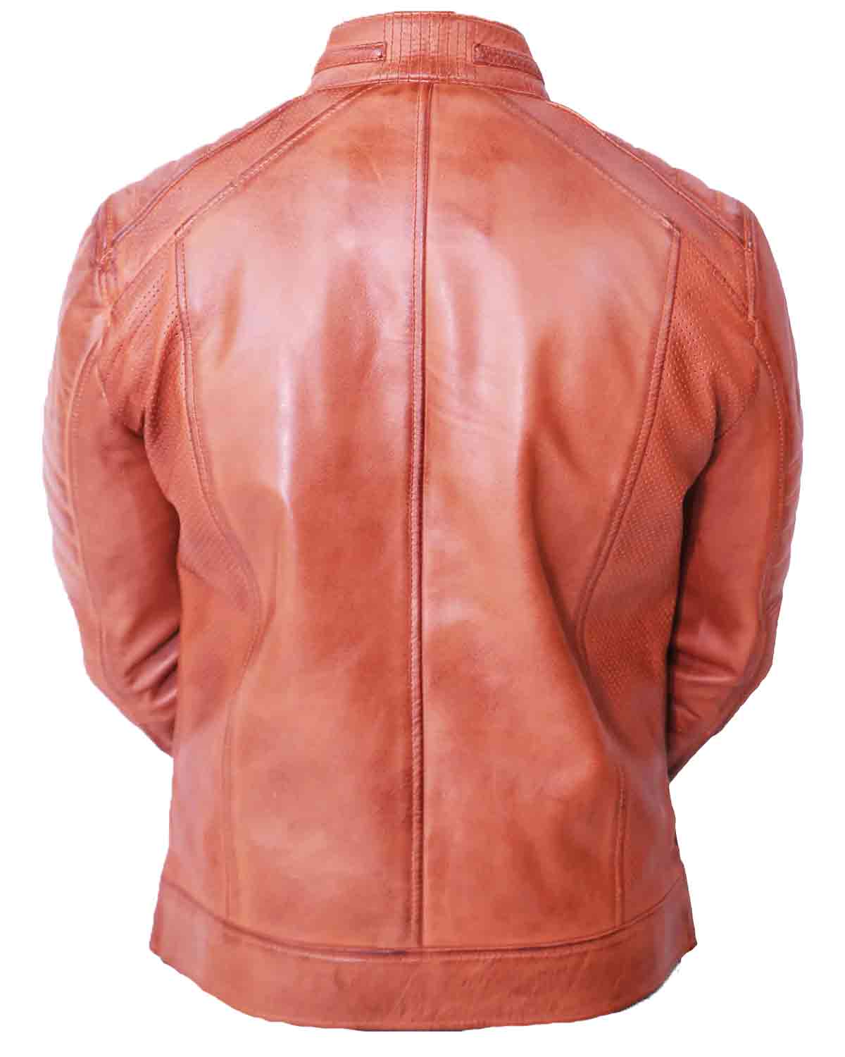 Mens Cafe Racer Brown Leather Jacket | Elite Jacket