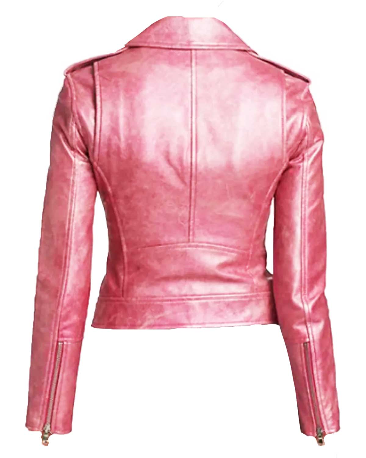 Riverdale S05 Ashleigh Murray Pink Leather Biker Jacket