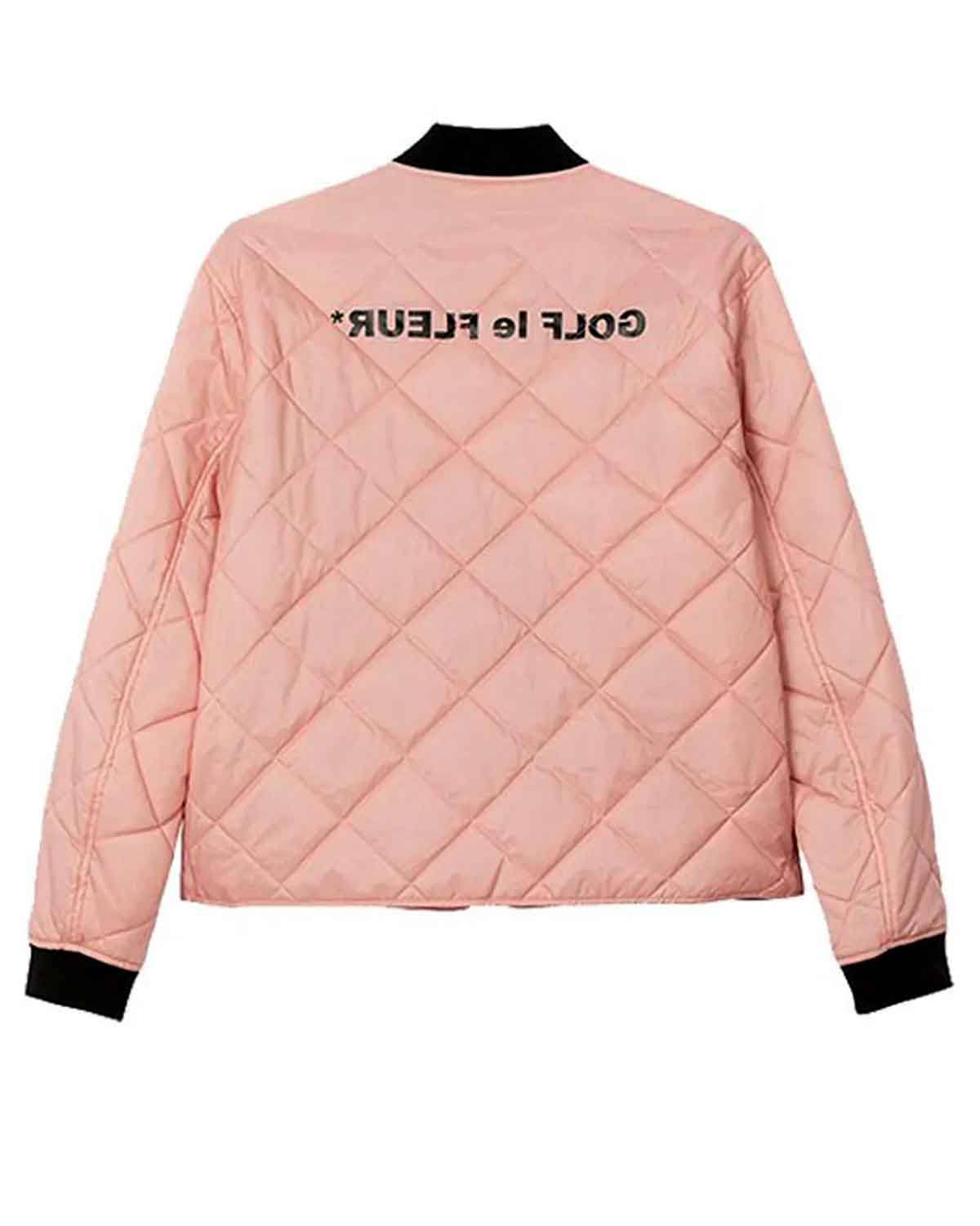 Womens Golf Le Fleur Quilted Bomber Jacket