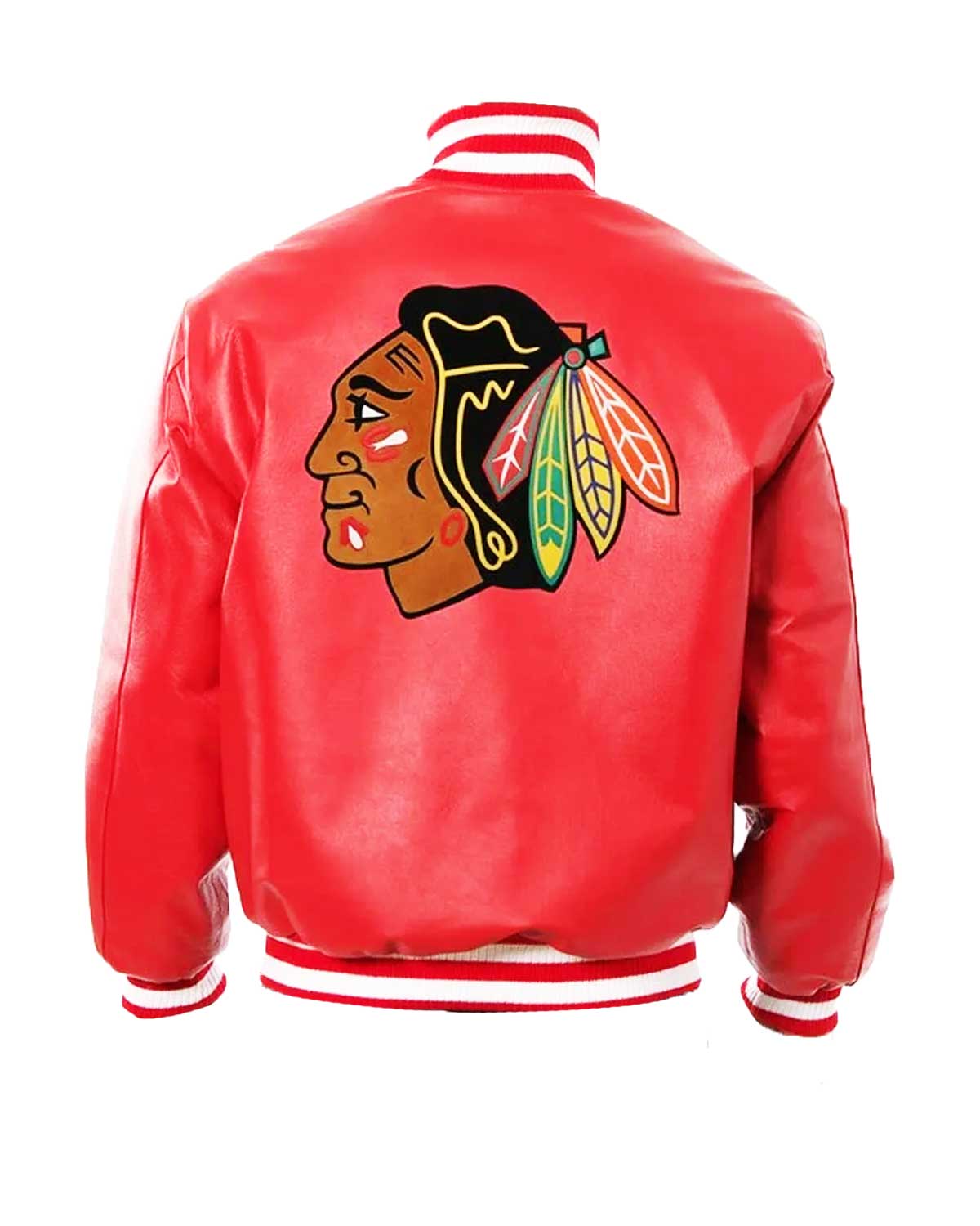 Chicago Blackhawks Red Leather Bomber Jacket | Elite Jacket