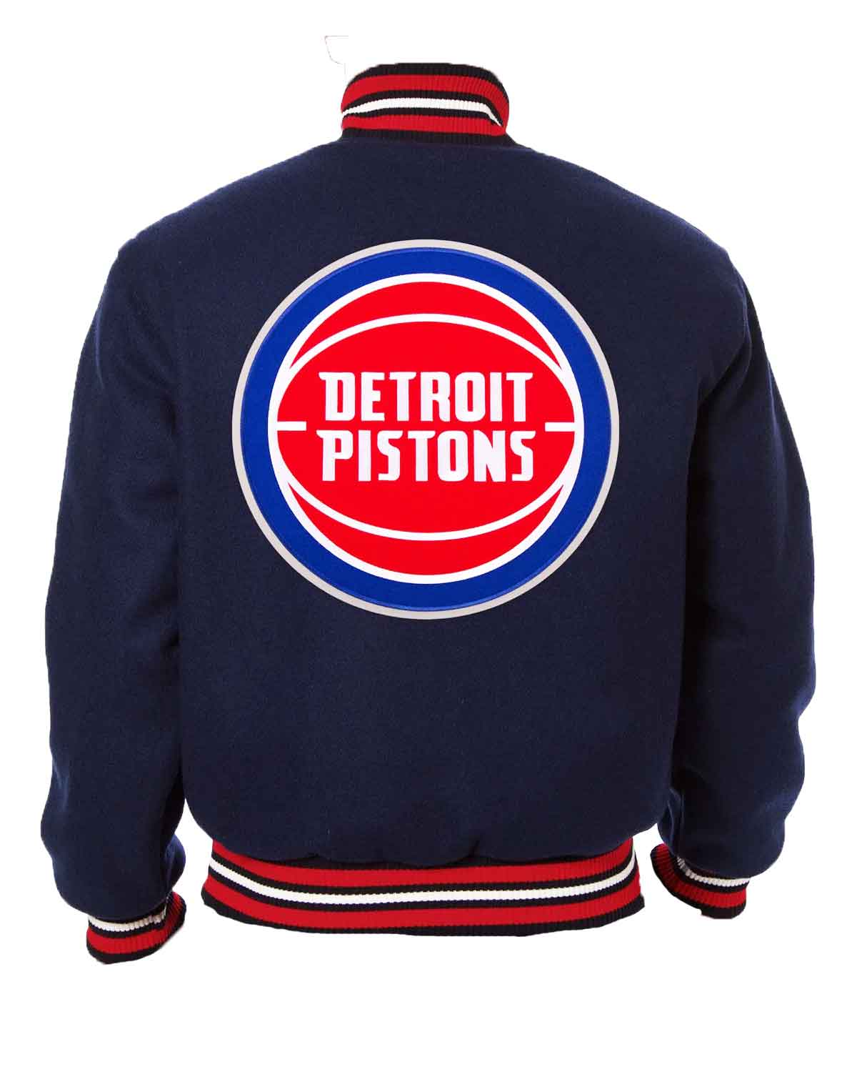 Detroit Pistons Navy Blue Wool Bomber Jacket | Elite Jacket