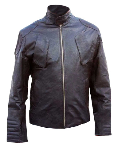 Lockout Distressed Snow Brown Leather Jacket | Elite Jacket